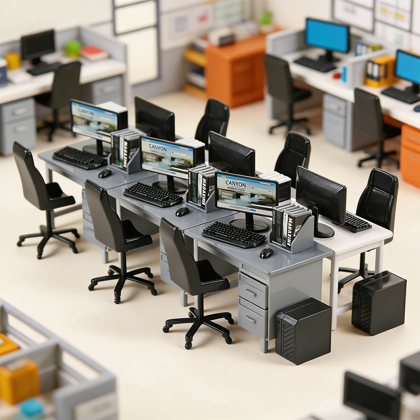 Miniature Desk Computer Set: M - Home Office Living Room avaliação e preço