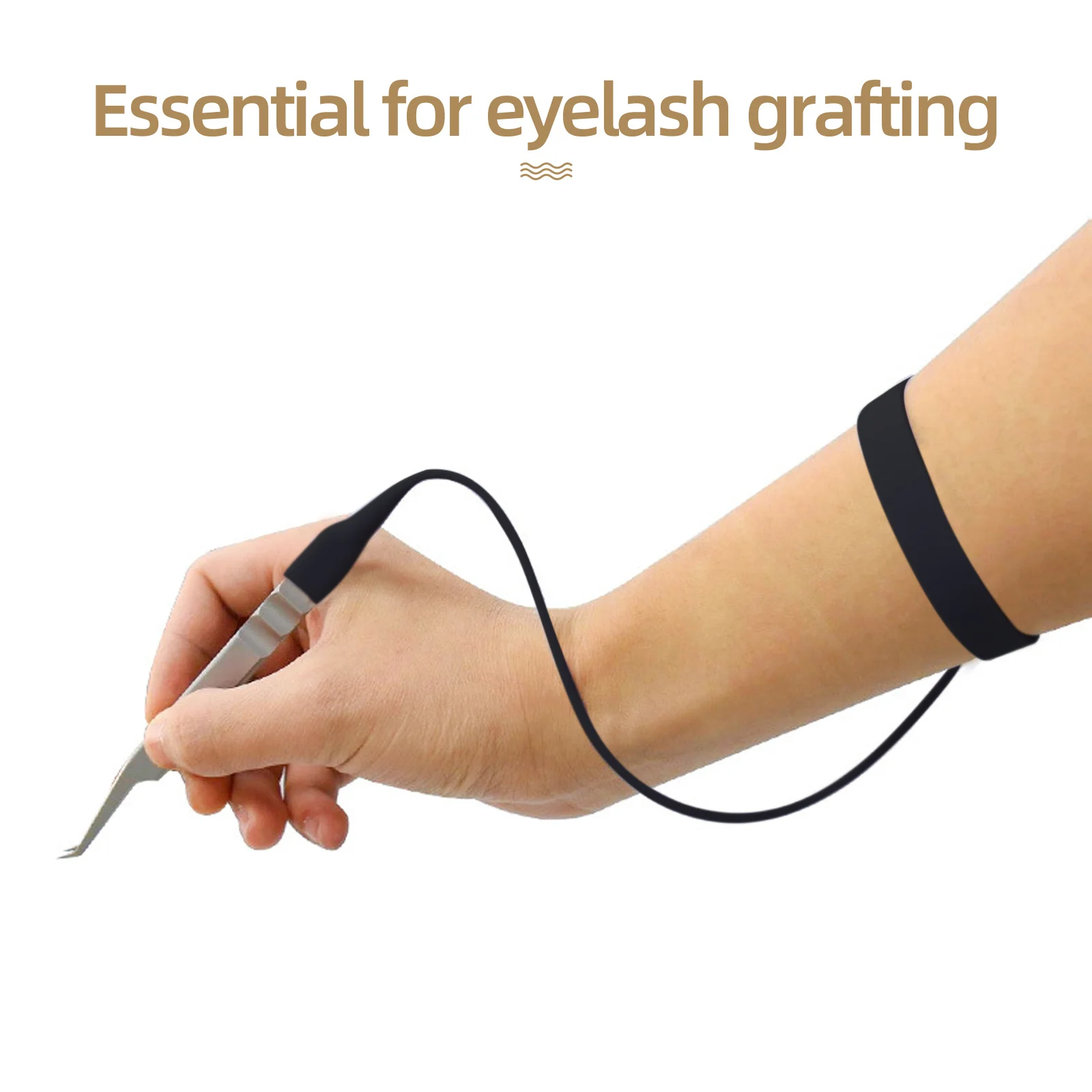 Pinça de silicone para cílios, pulseira, suporte para pinça, durável, ergonômico, ferramenta de extensão de cílios, pequeno e leve, acessório de maquiagem
