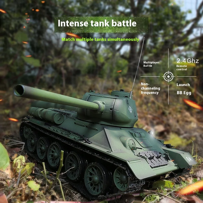 Char RC T34 Henglong, réservoir métallique télécommandé, électrique à quatre roues motrices, bataille tout-terrain, jouet pour adultes, modèle pour garçons