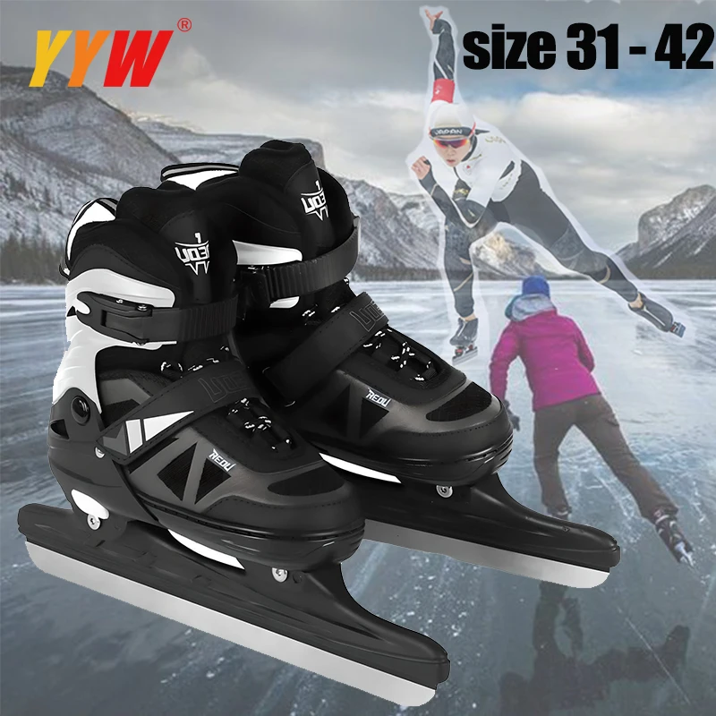 Winter Professional Ice Hockey Blade Shoes Inline Thermal Waterproof Adjustable Non-slip Figure Skating Shoes for Adult Children