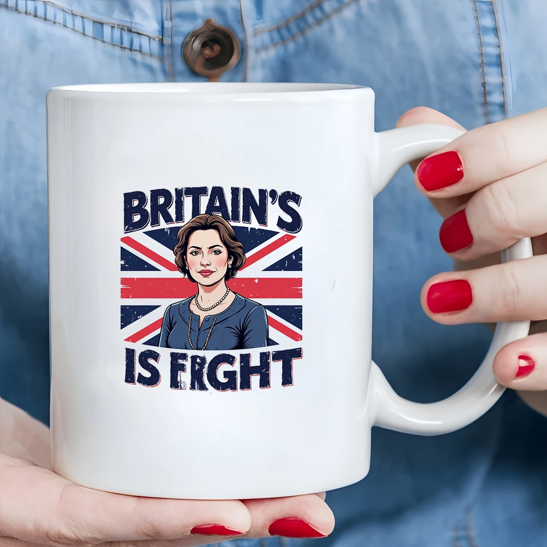 

11oz British Flag Cartoon Cup Customized Lady Figure Children's Cup Christmas Family Office Gift