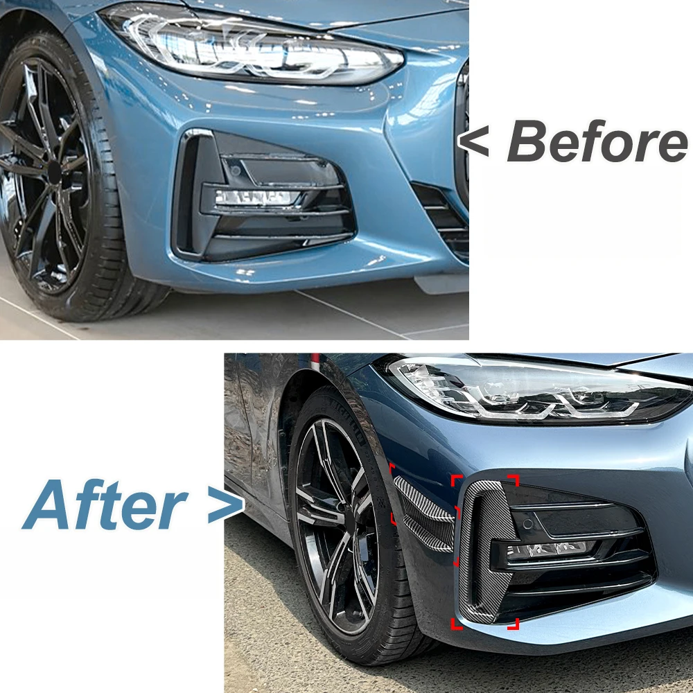 High Quality Side Wind Blade Front Air Outlet Kit Car Sticker Modification For BMW 4 Series G22 G23 M Sport 2020+ MP