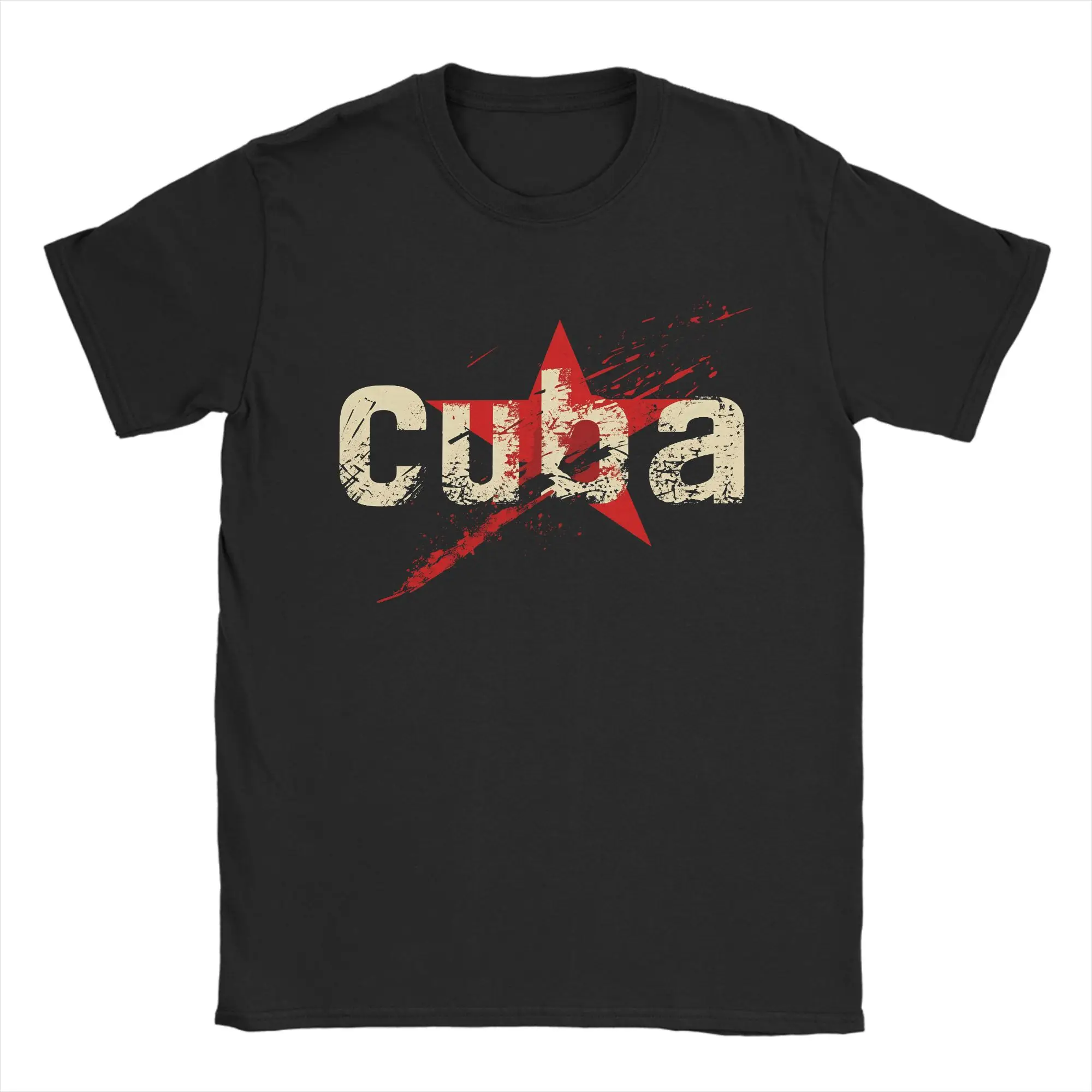 Make Cuba Great Again Cuban Flag Star T-Shirts for Men Creative 100% Cotton Tee Shirt Round Neck Short Sleeve T Shirts 6XL Tops