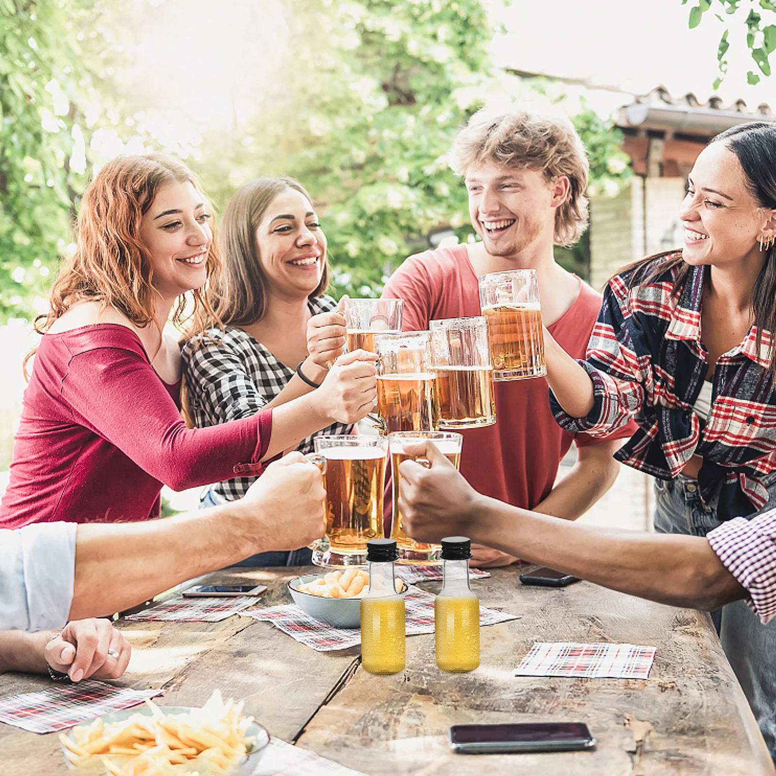 

24Pcs Mini Liquor Bottles Aluminum Cap Tight Seal Portable for Travel Use Versatile Fruit Wine Spirits Milk Tea Storage