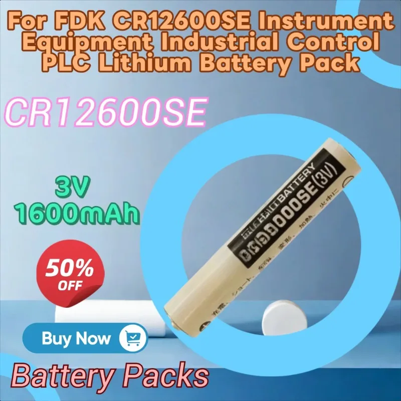 

New Replace Battery 3V 1600mAh for FDK CR12600SE Instrument Equipment Industrial Control PLC Lithium Battery Pack