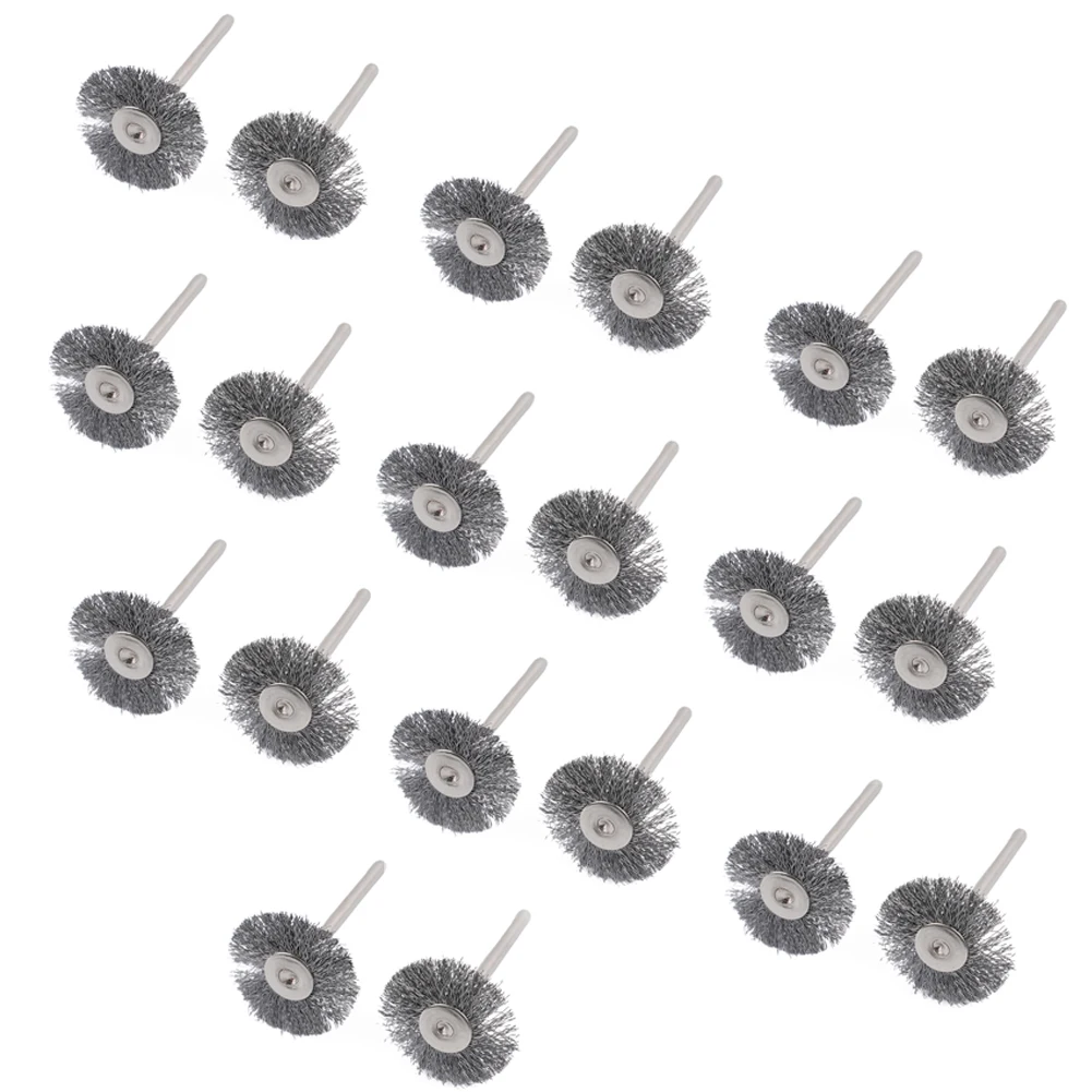 

Stainless Steel Brushes Wire Wheel 25mm Diameter 3.175mm Shank Mini Brush Polish Brushes Rotary Tool T-shaped Small Brush