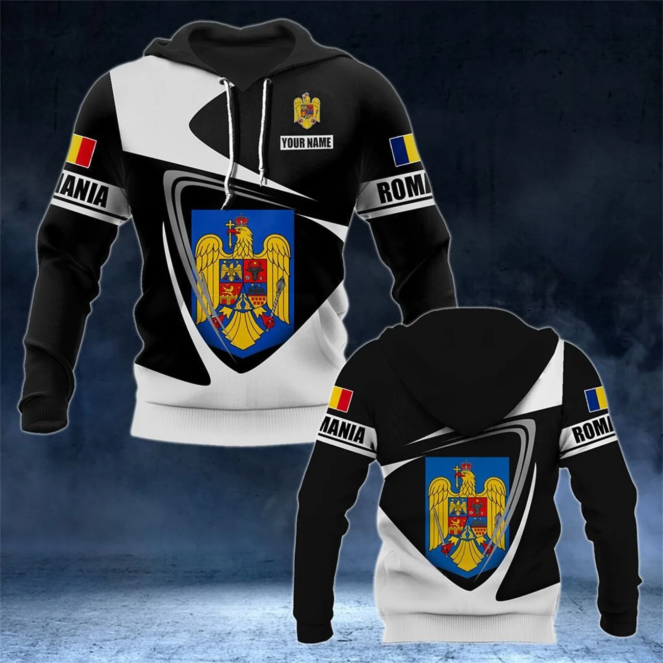 ROMANIA Eagle Flag Father Gift Custom 3D Full Print Zipper Hoodie Men Pullover Sweatshirt Hooded Jersey Tracksuits Outwear Coat