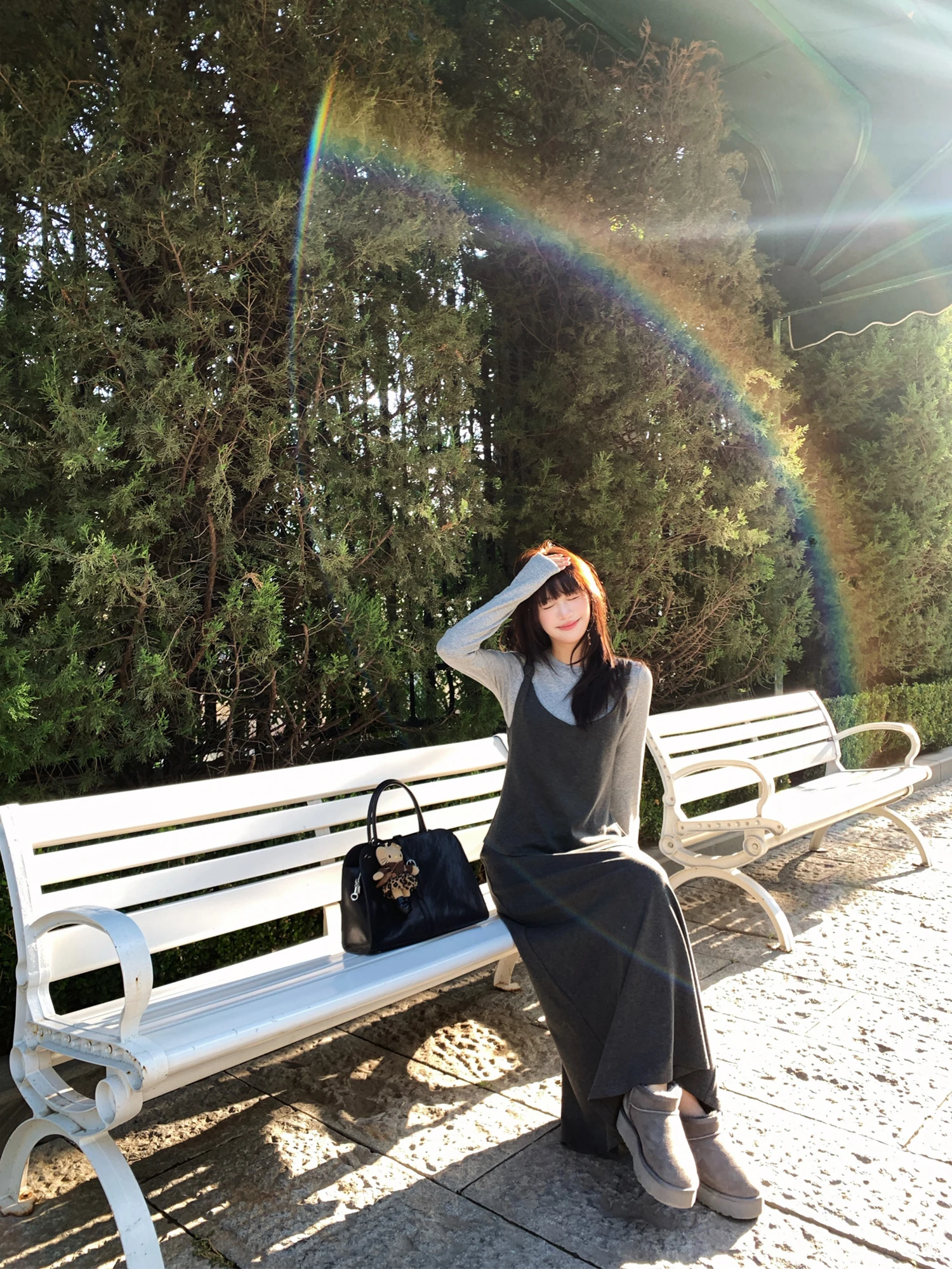 

Модный вязаный комплект Jolie Sweet Tea: свободная юбка и футболка из смесового хлопка от Xiao Jun Jun Brittany