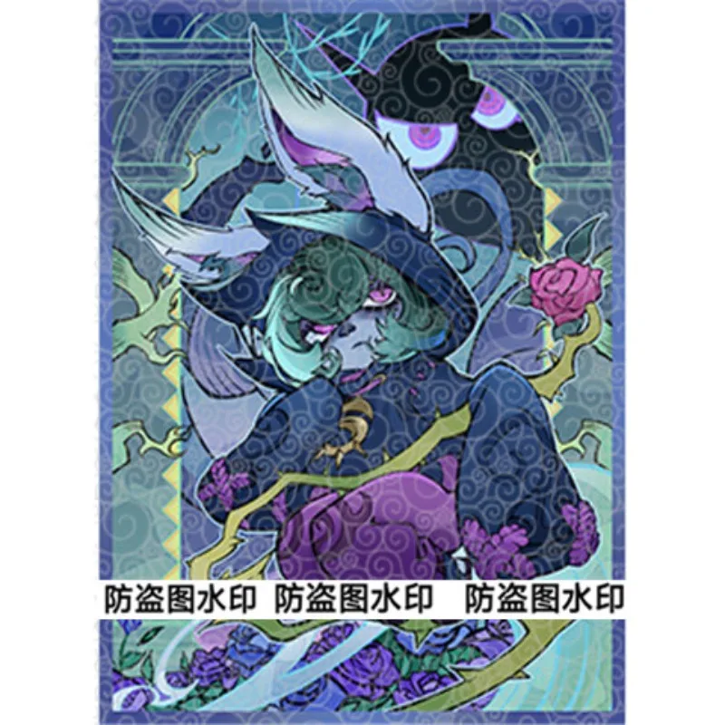 Suitable for TCG Riftbounds Akali Theme Glass Painted Card Holder 66x91mm Game Collection Card Vex Laser Flash Protective Sleeve