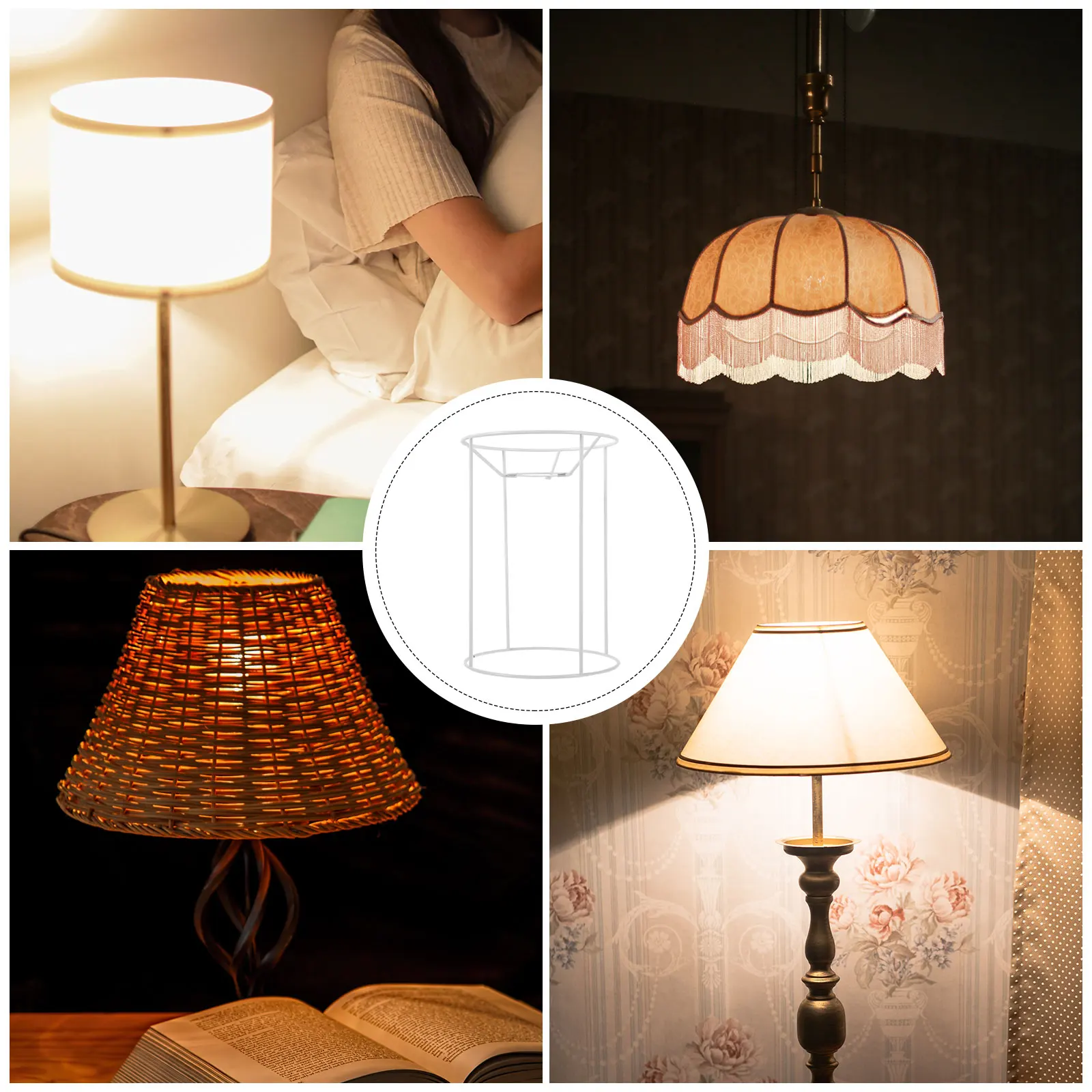 

Lampshade Frame Shades Silver Iron Material Guard DIY Bracket Unique Lights Holder Ring for Floor Table Lampshade Frame