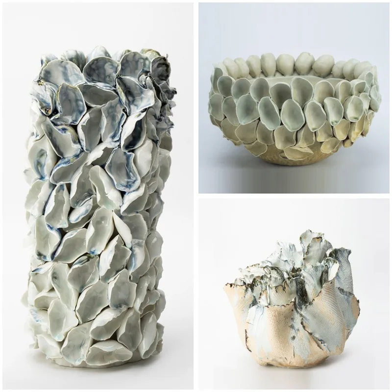

Medieval style ceramic sculpture ornament model room B & B lobby flower arrangement desktop handmade vase