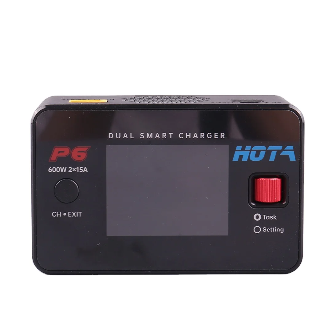 

HOTA P6 Dual Smart Charger AC240W DC600W 15A for Lipo LiIon NiMH Battery with Type-C IPhone Samsung Charging