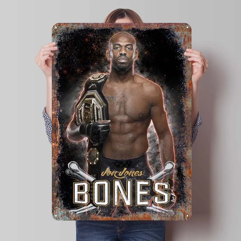 Jon Jones Bones Metal Sign Sports Poster Corner Coffee Custom Tinplate Sign for Wall Art Decoration Vintage Home Decor Items