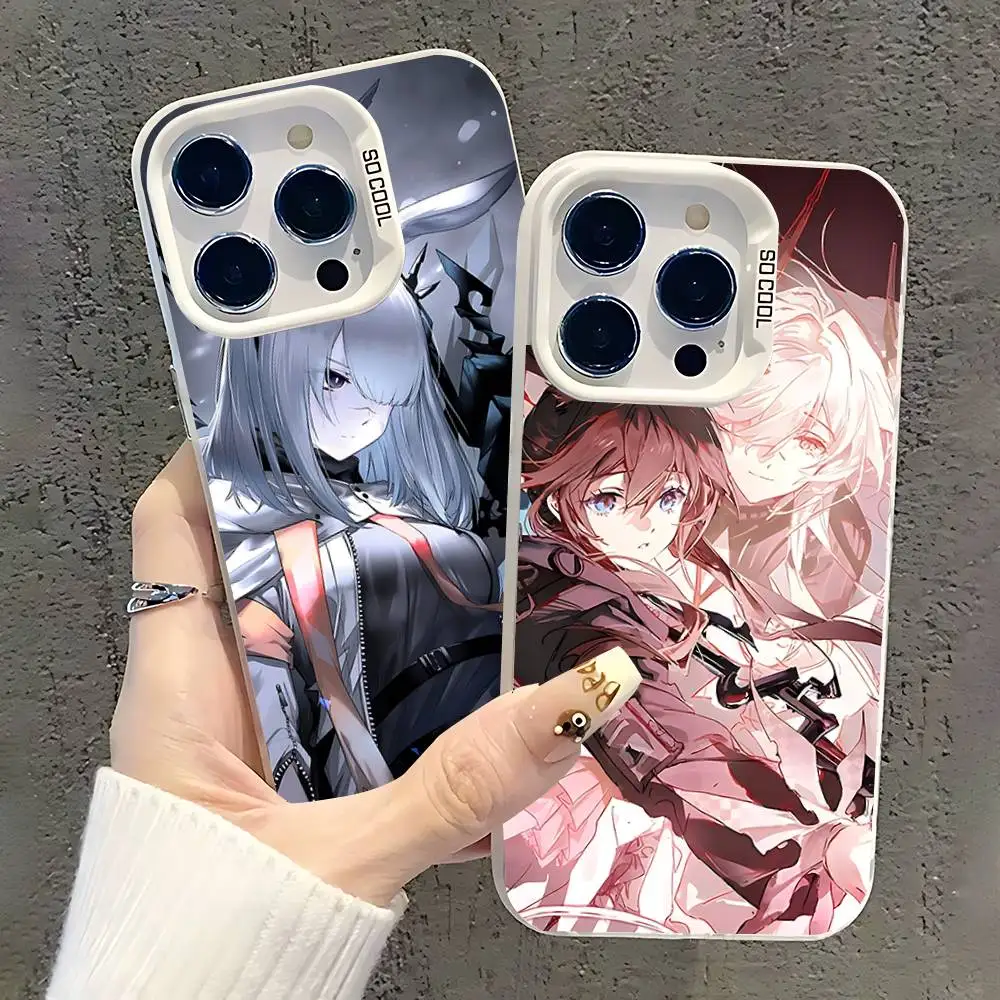 

Game A-Arknight Phone Case For iPhone 17,16,15,14,13,12,11,Pro,XS,Max,Plus,Mini,SE White Candy Matte Shockproof Cover