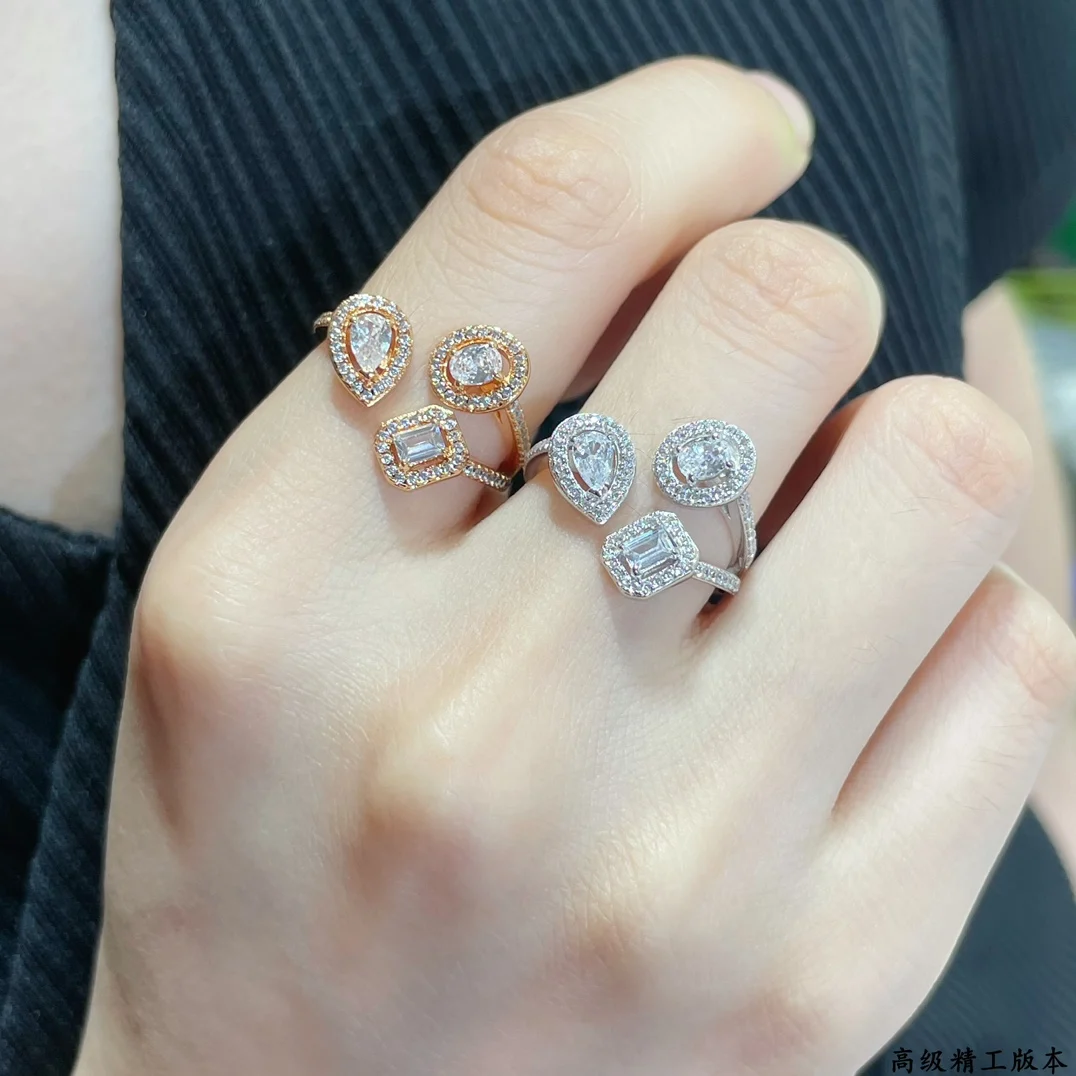 

Three pearl sliding rings, water-drop-shaped sugar rings, beautifully matched