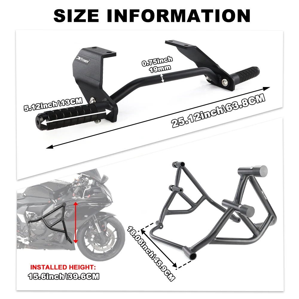 Motorcycle Stunt Cage Engine Guard Crash Bar Rear Footrests Subcage Step plate Stunt Protection YZF-R7 2021-2026 For Yamaha