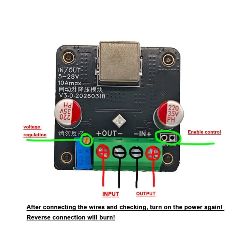 X64A-Solar Wind 10A DC-DC 5V-28V Buck-Boost Converter Adjustable Power Supply 12V-24V Voltage Regulator Module For CAR