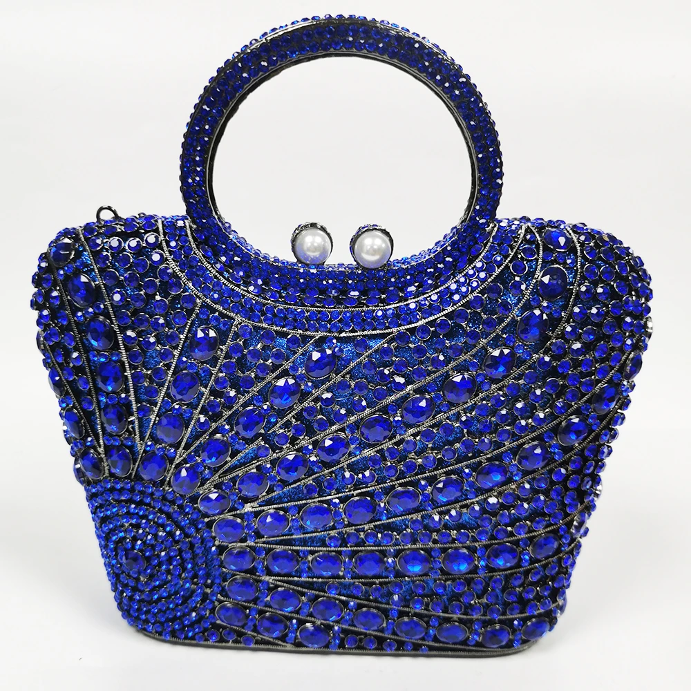 Bolso de mano duro con diamantes rojos para mujer, cartera de mano brillante de cristal para boda, novia, fiesta, baile de graduación