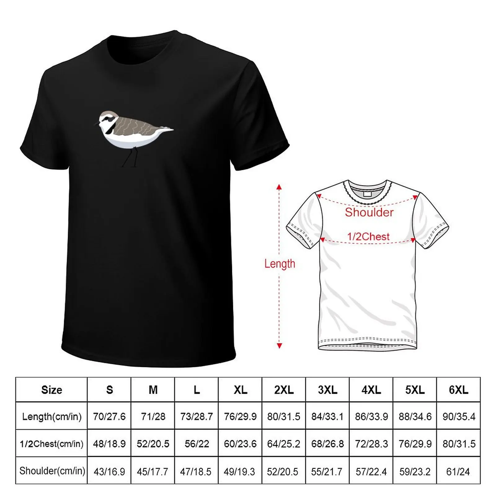 Snowy Plover Transparent T-Shirt Stylish Print Short Sleeve Tee