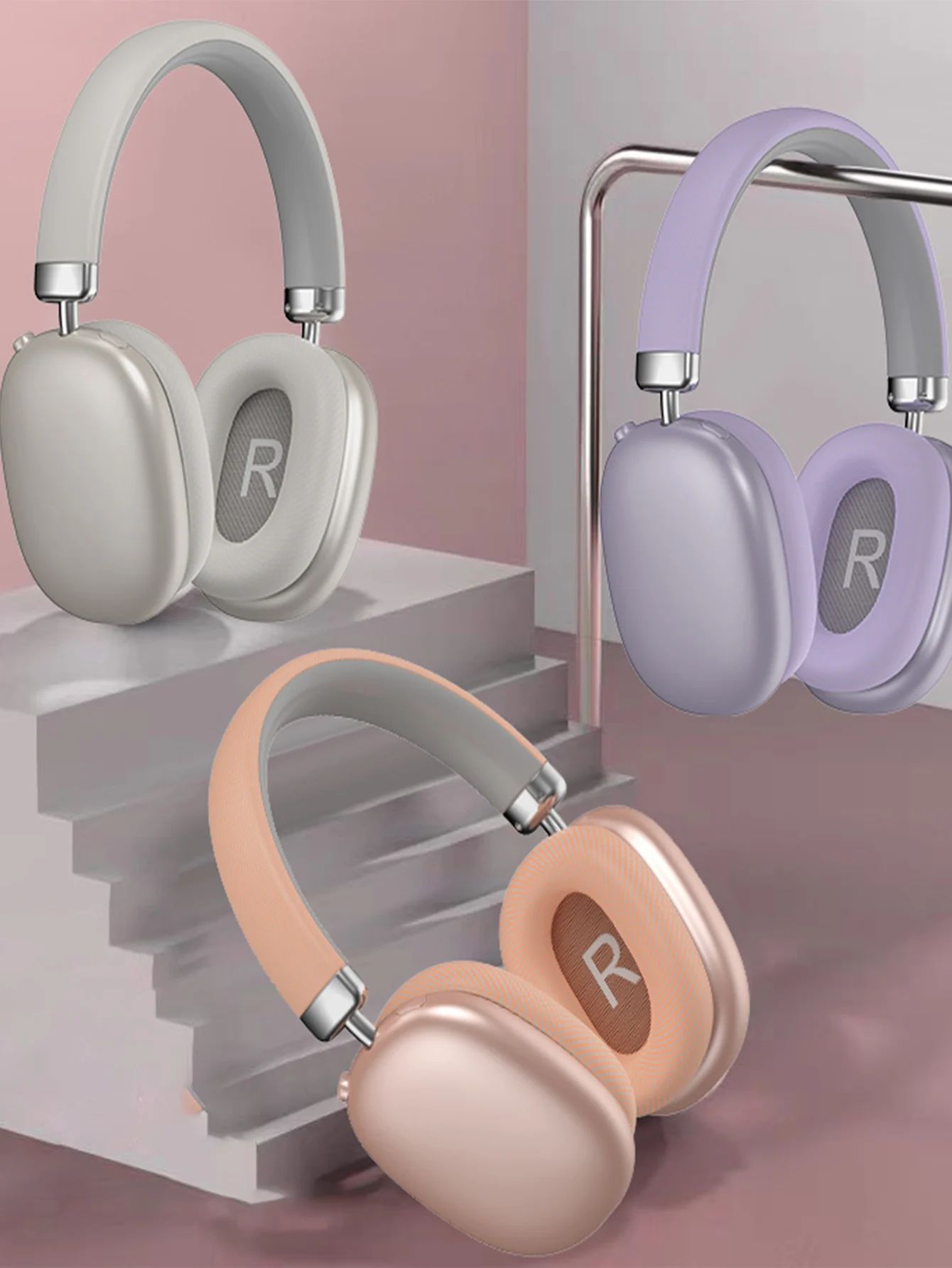 سماعة بلوتوث لاسلكية مع عصابة رأس، تحكم بزر، مناسبة للموسيقى والألعاب، تنطبق على سيناريوهات مختلفة #4