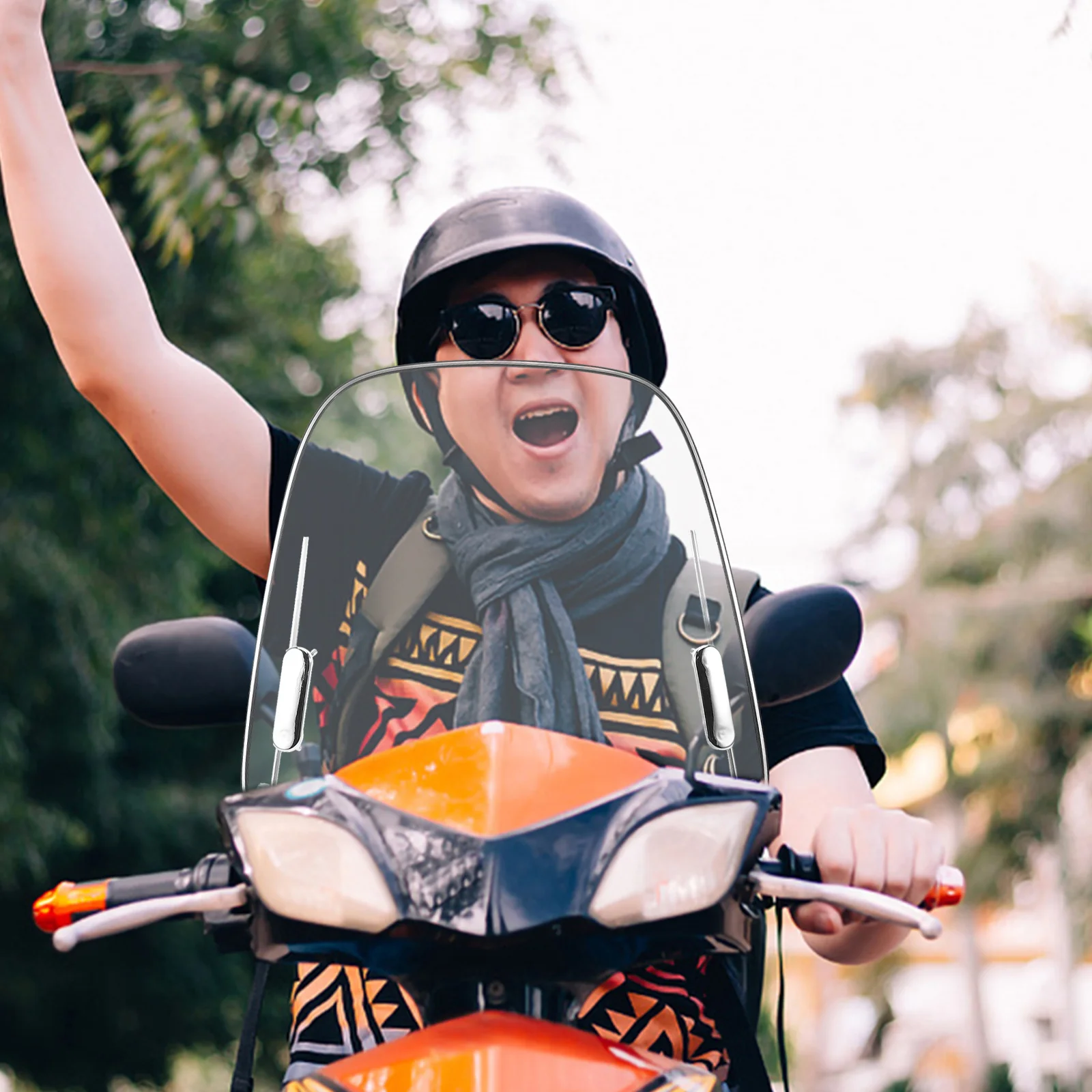 

Motorcycle Windshield Clear Wind Deflector High Impact Resistance Universal Windscreen Mounting Kit for Smooth Riding Experience