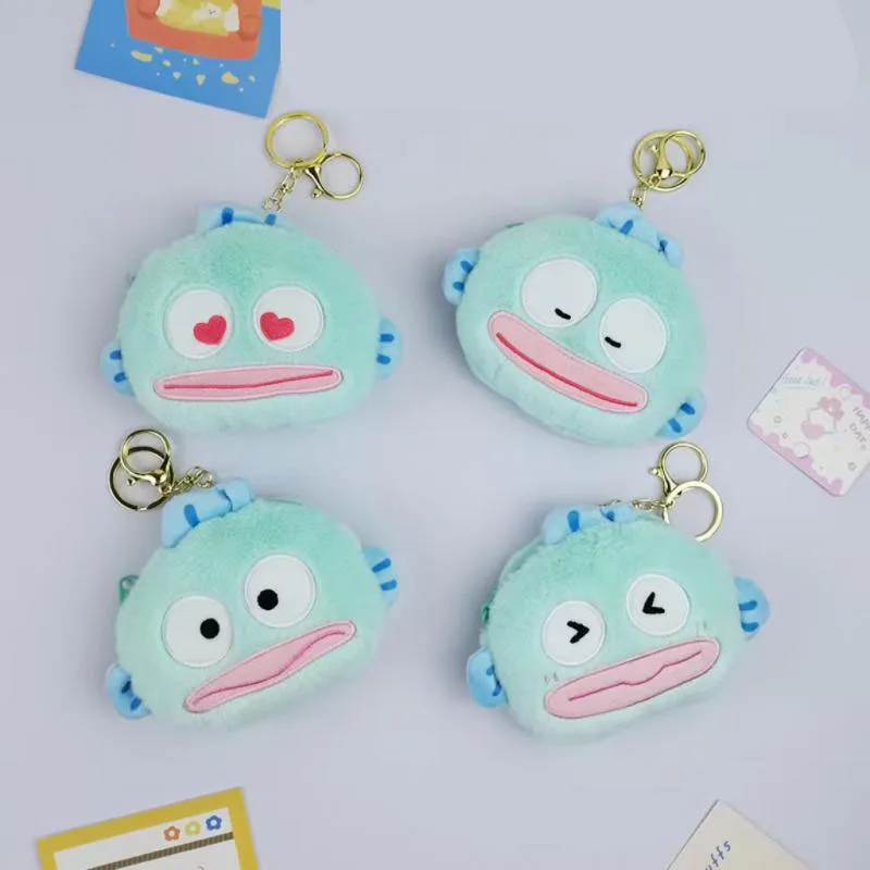 New Kawaii Cute Sanrio Hangyodon Zero Wallet Pendant Doll Bag Decoration Couple Pendant Cartoon Christmas Gift For Girls