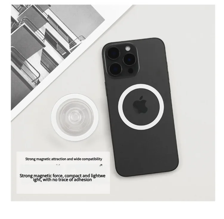 حامل مقبض الهاتف المحمول المغناطيسي القابل للطي، دعم الجيب لهاتف Magsafe IPhone Mac Samsung Safe Ring Finger Expanding Stand