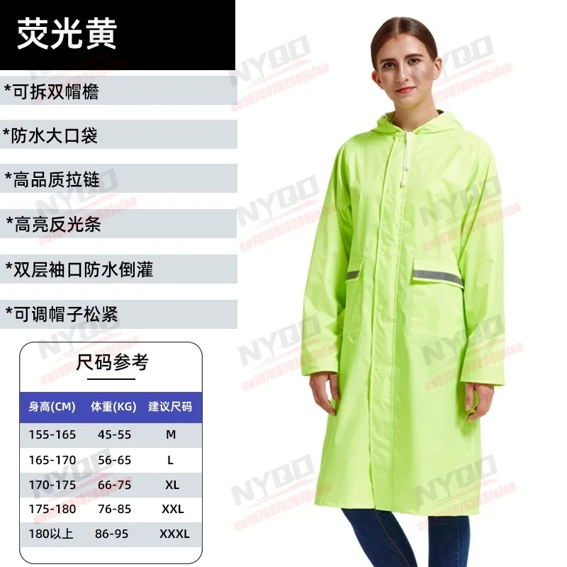 Motorcycle Riding Raincoat for Men and Women Thickened Rainstorm Prevention Single Body Mid Length Full Protection