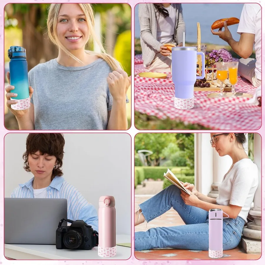 Coquette الوردي القوس سيليكون التمهيد لكوب 30 40 أوقية المضادة للانزلاق سيليكون التمهيد ل IceFlow الوجه 30 20 أوقية زجاجات مياه أسفل Prot