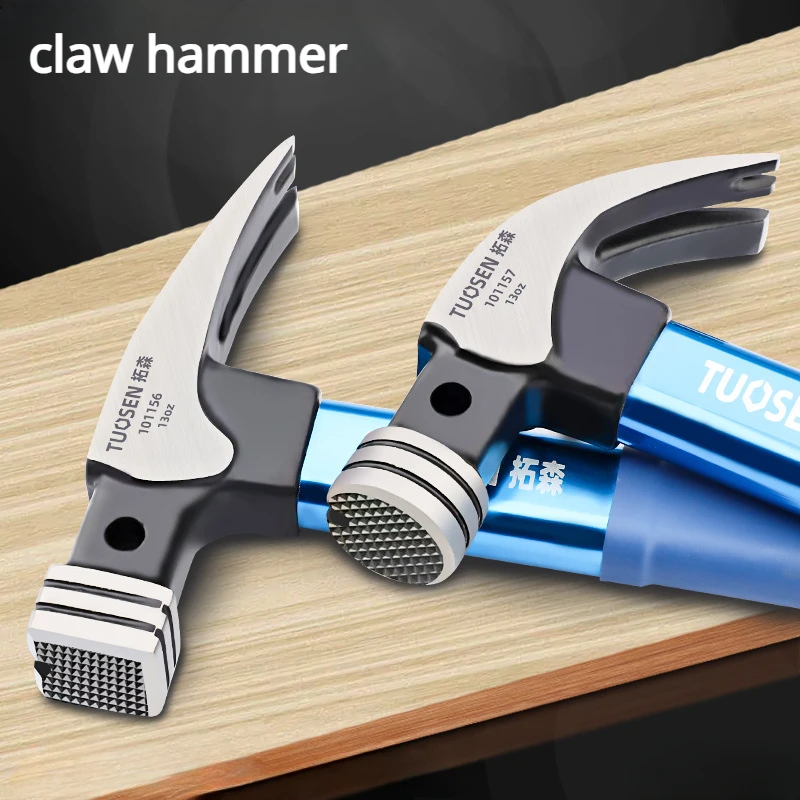 Multifunction Claw Hammer Woodworking Tools Magnetic Hammer Round/Square Head Striking Surface Nail Hammer Safety Hand Tools