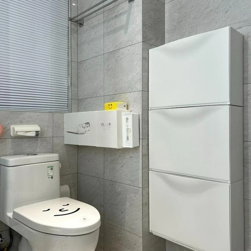 

No punching waterproof bathroom storage artifact toilet paper storage box