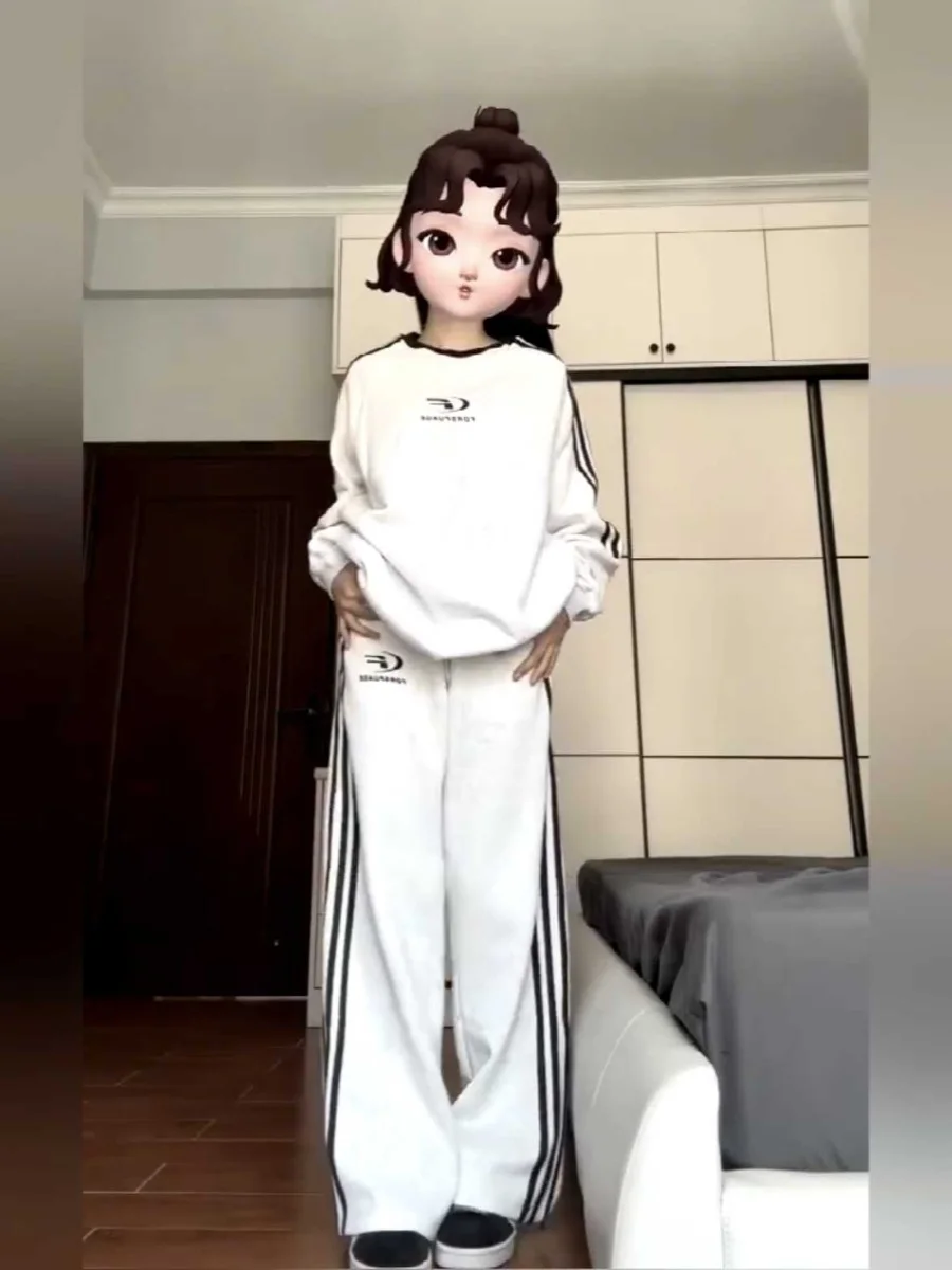 

Loose Casual Sportswear Set American College Style round Neck Sweatshirt Wide Leg Pants Two Piece Set Running Autumn Student