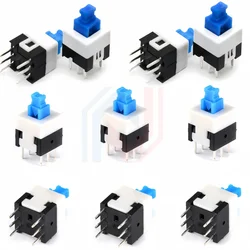 20pcs/lot Square 7x7x12mm 6 Pin DPDT Mini Push Button Self-locking Switch G64 Multimeter Switch  8x8MM