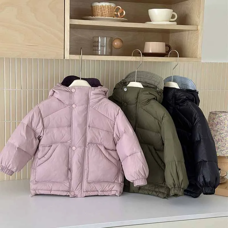 Winter Thickened Coat Children's Warm Down Jacket Boys Hooded Fashion Outerwear Girls Autumn Casual Loose Parkas Kids Clothing 6