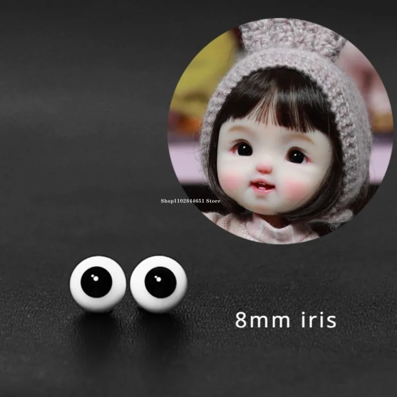 12/10/8/6MM Black Pearl Eyes Ob11 Baby Head Making Accessory