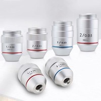 Microscope 1X 2X Achromatic 160 Infinity Objective Lens RMS Thread Parfocal Distance 45mm 65mm