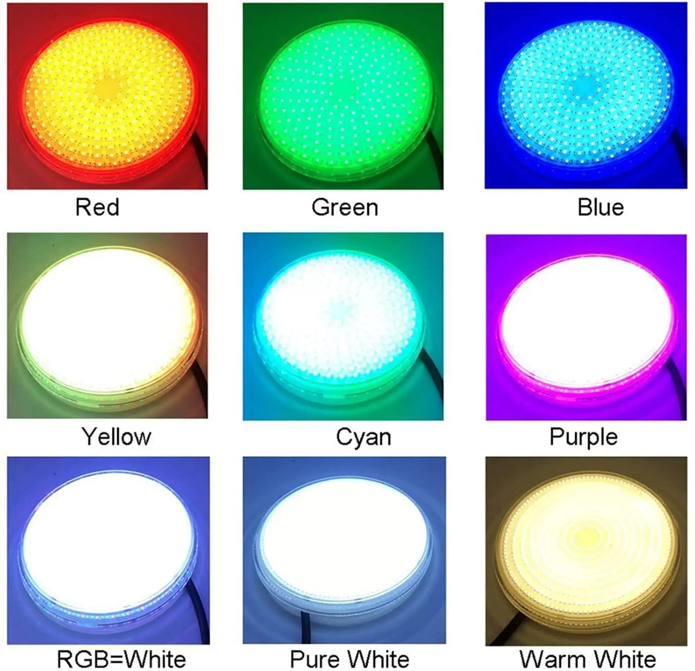 Imagem -03 - Diodo Emissor de Luz Subaquática 18 w 24 30 w 35w42w Resina Cheia Piscina Luz Rgb Interruptor Síncrono Fora on Halogênio Par56 Substituição