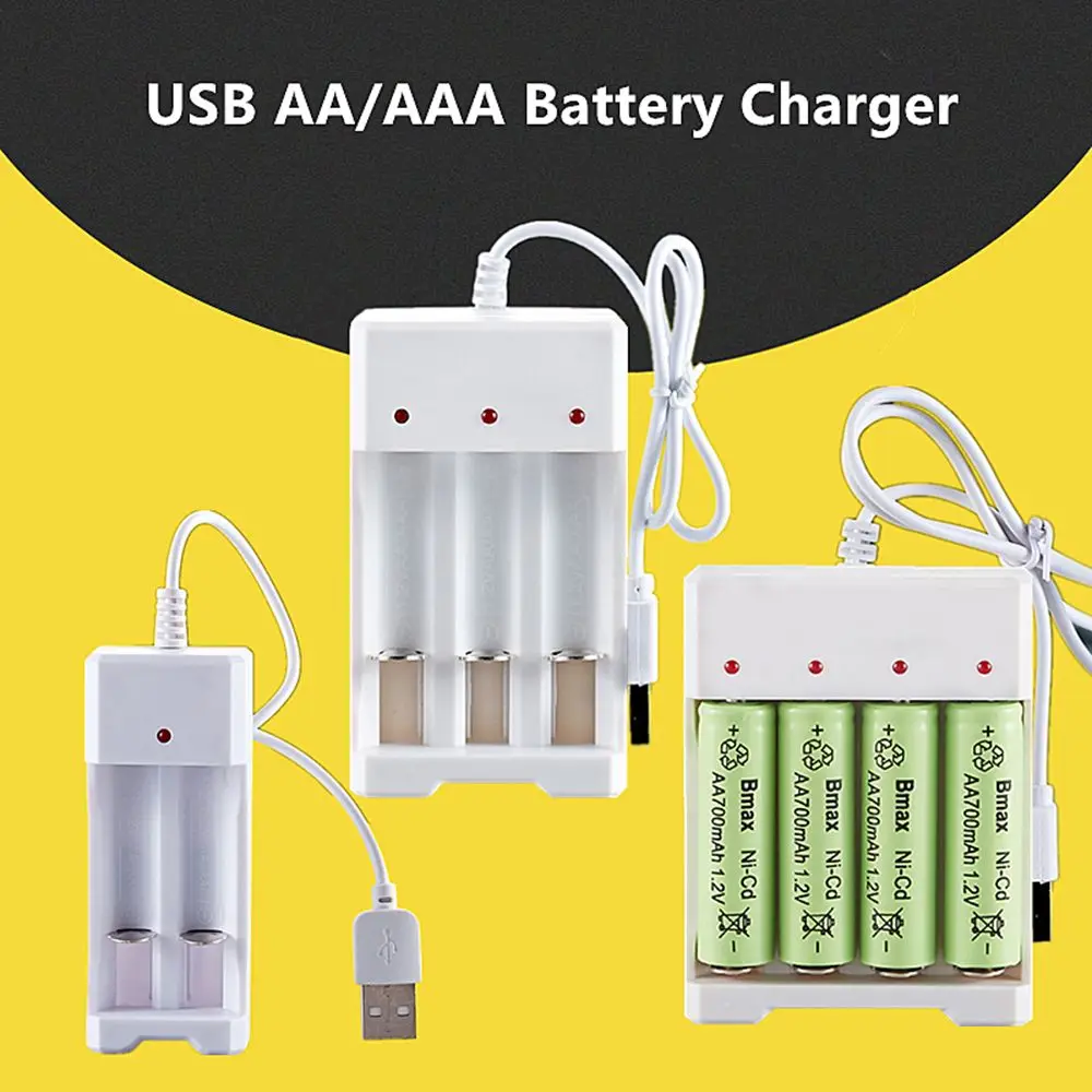 Independent Rechargeable Adapter AA / AAA  Battery Charger Quick Charge USB Output Charging Tools