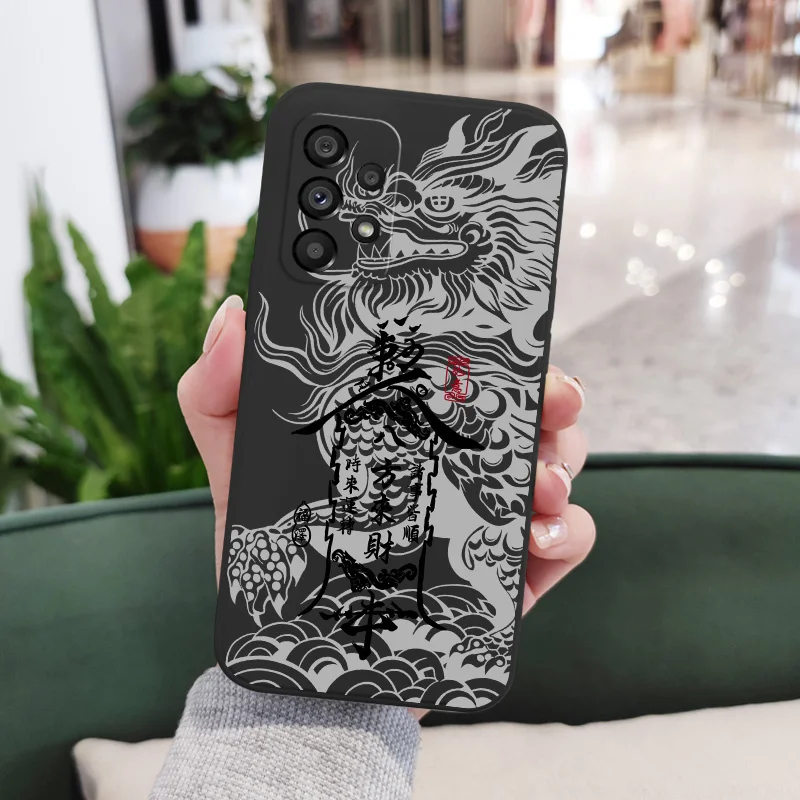 เคสโทรศัพท์มังกรแห่งความเจริญรุ่งเรือง สำหรับ Samsung Galaxy A73 A53 A33 A23 A13 A03 A72 A52 A52S A32 A22 A12 A71 A51 A31 A21S  วัสดุซิลิโคน