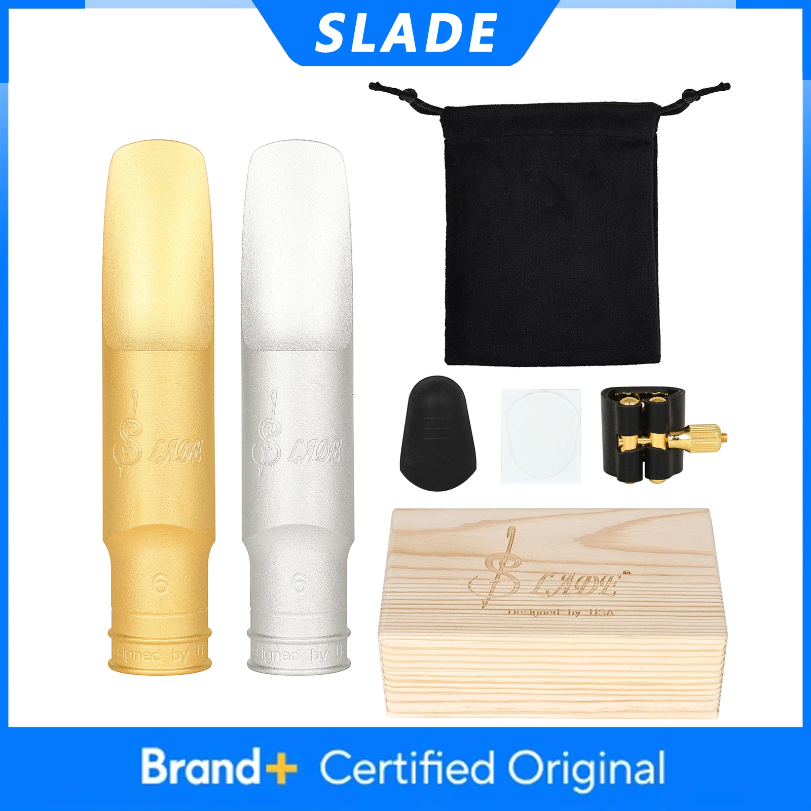 

SLADE Alto Tenor Saxophone Mouthpiece High-quality Brass Saxophone Mouthpiece with Case Woodwind Instrument Parts & Accessories