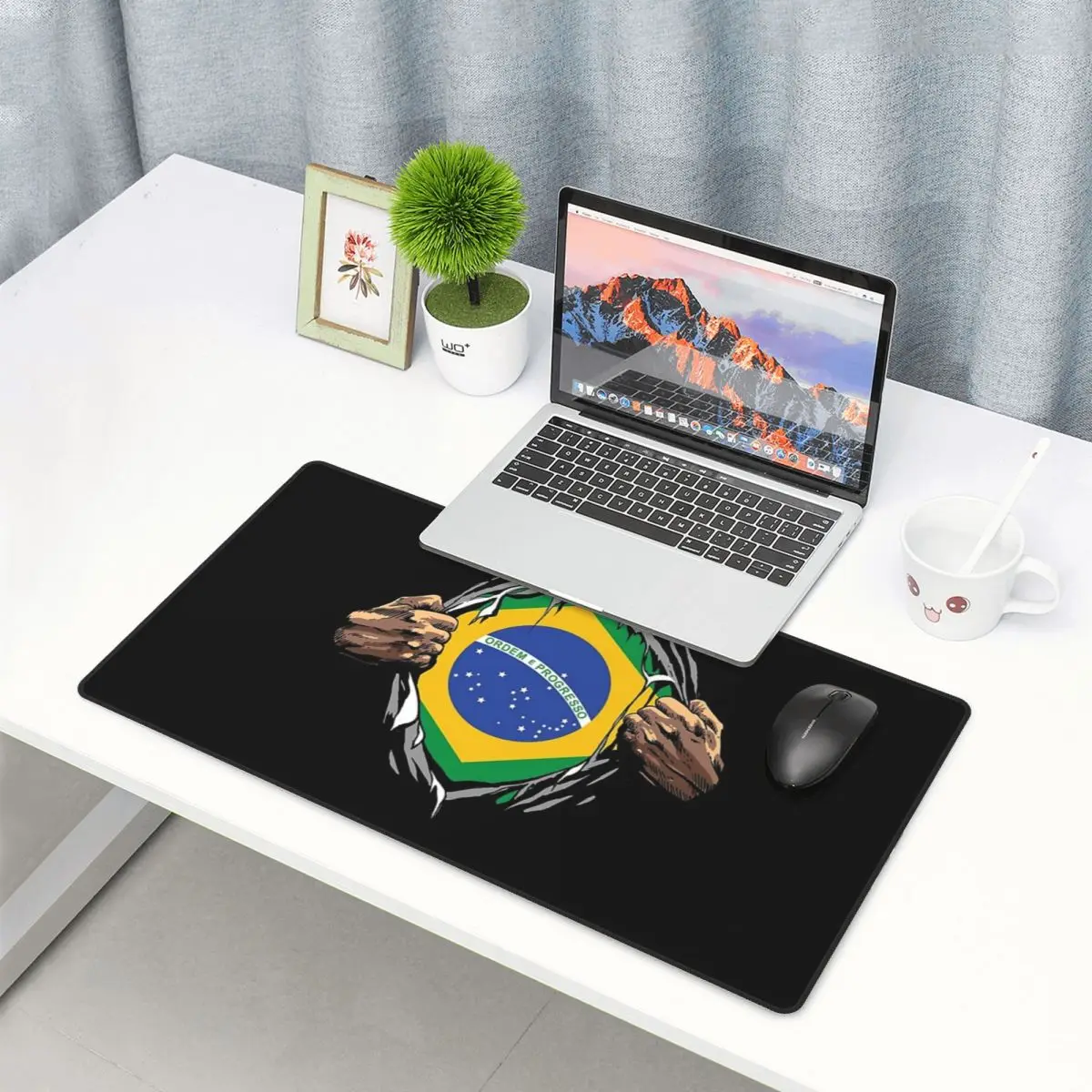 

Большой коврик для мыши с флагом Бразилии, геймерский коврик для ПК и ноутбука, коврик для клавиатуры, компьютерный игровой коврик, офисные аксессуары, настольный коврик
