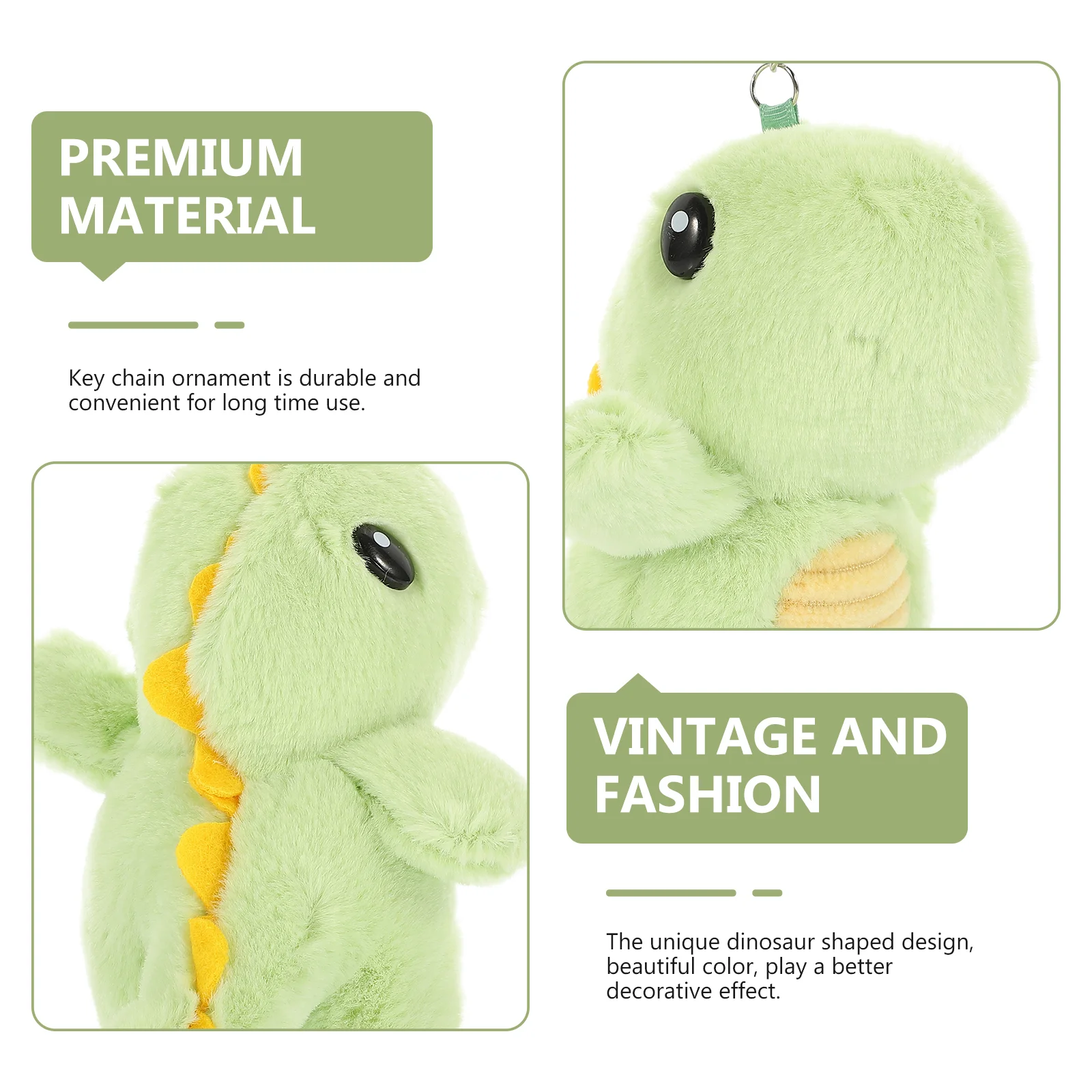 Key Rings Dinosaur Plush Keychain Backpack Pendant Toy Keychains Unique Light Green Cute