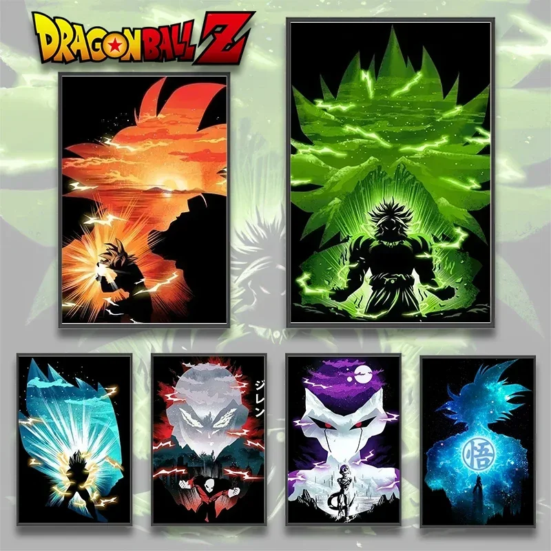 

Dragon Ball Anime Self-adhesive Poster Gohan Wallpapr Goku Figures Frieza Home Decoration Painting Wall Art Vegeta Cartoons Gift