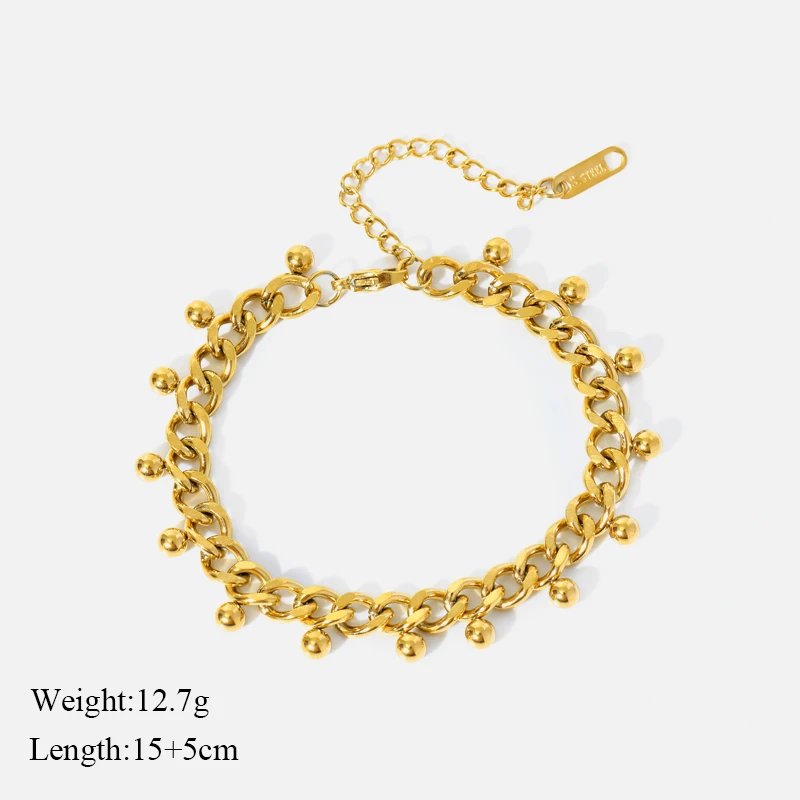 EILIECK 316L Edelstahl-Ketten Halskette Armband für Damen Mode Goldfarben Wasserdichtes Schmuckset Geschenk Party-Accessoires – Detail 15