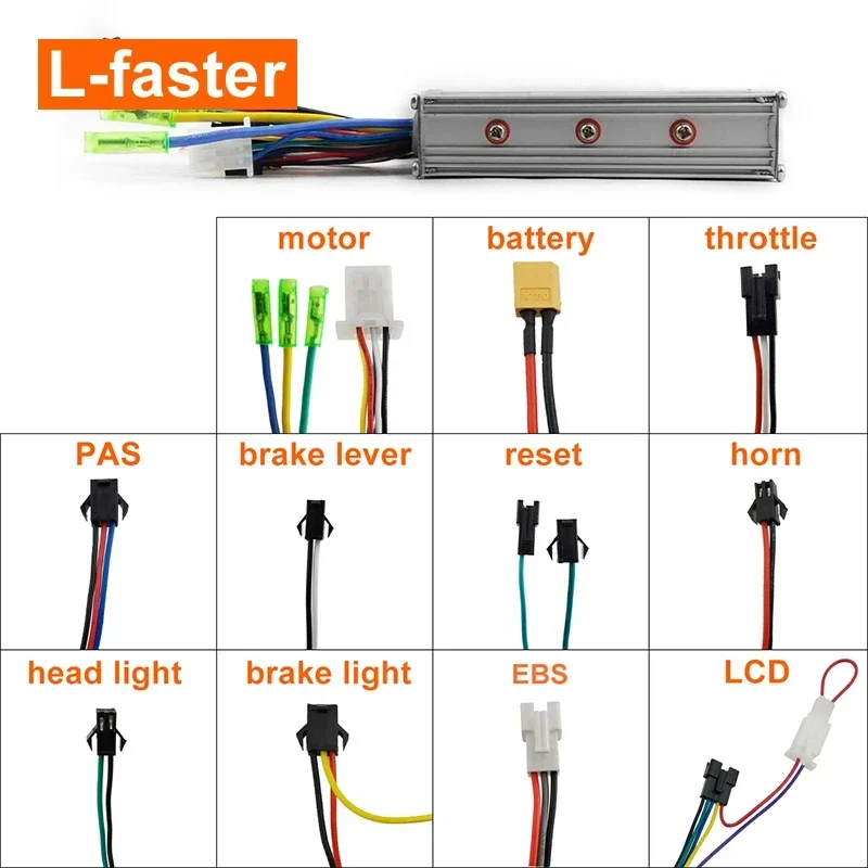 Electric Bicycle color Lcd Display Hd Speed Mileage Screen with 500w mini brushless motor controller