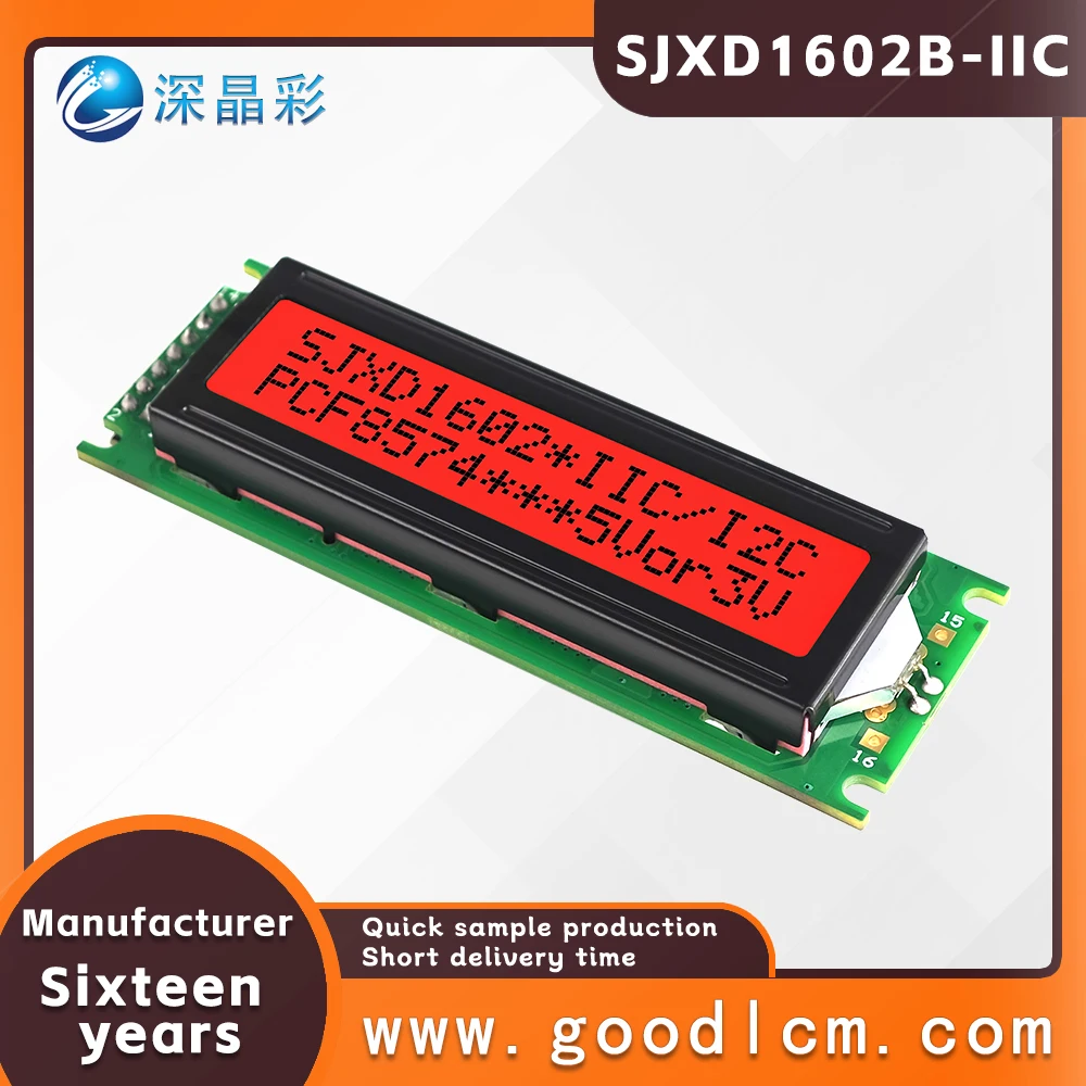 Russian language LCD 1602 screen module SJXD1602B-IIC FSTN Red Positive I2C/IC adapter board 16X2 character dot matrix screen