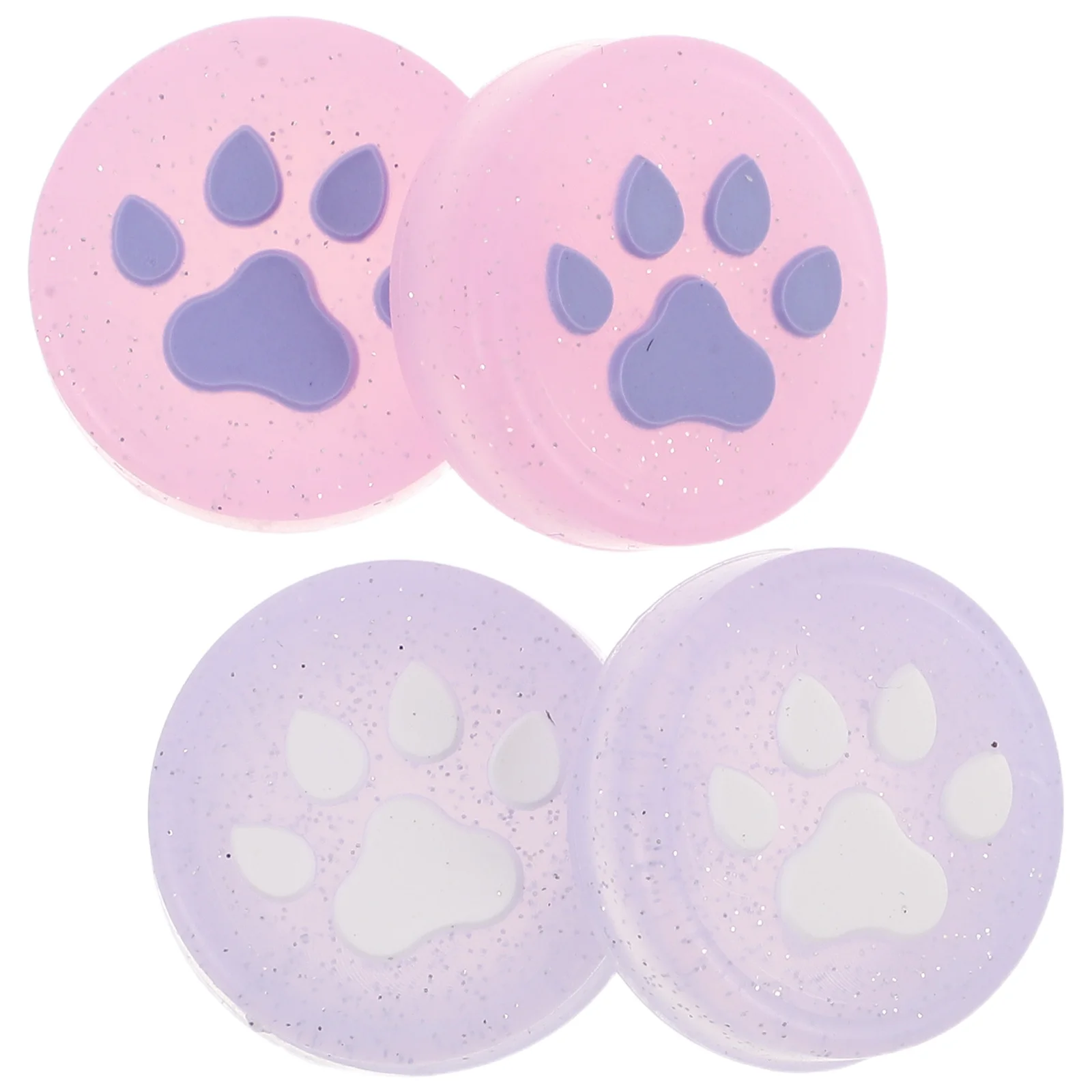 

4pcs Silicone Thumb Grips Luminous Cat Paw Design For Switch Replacement Gaming Controller Caps Comfortable Ergonomic Glow In
