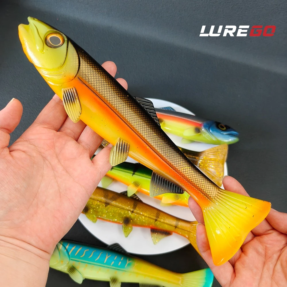 1 Stück 14cm-24cm Rundschwanz-Swimbait, Weicher Angelköder mit 3D-Simuliertem Auge, Ideal für Salz- und Süßwasser