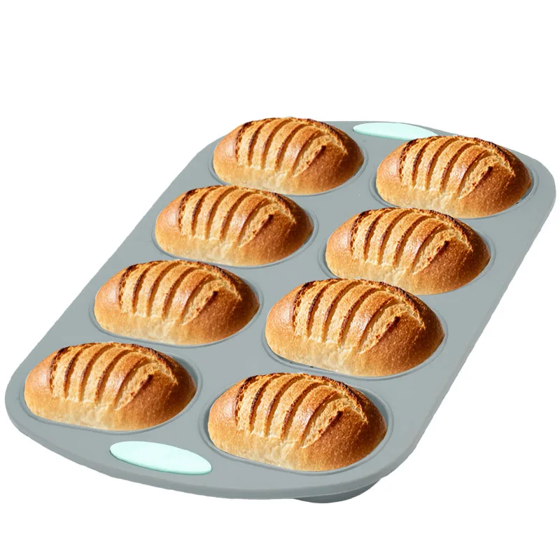 Food Grade Nonstick Silicone Bread Mold, Household Party DIY Perforated French Bread Forms Tray Mini Baguette Round Loaf Baking