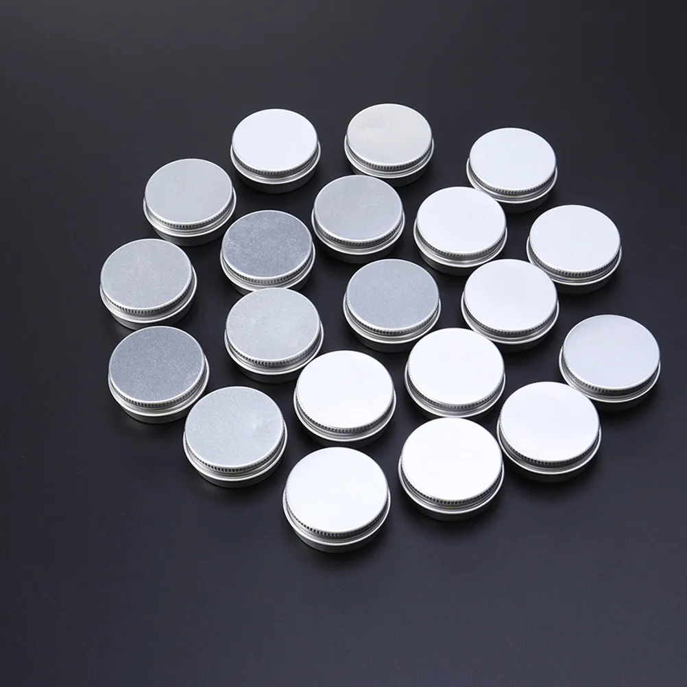 24Pcs Makeup Cream Box Portable Compact Jar Pot Silver Travel-Friendly Container for Cosmetics Spices Medication Paints